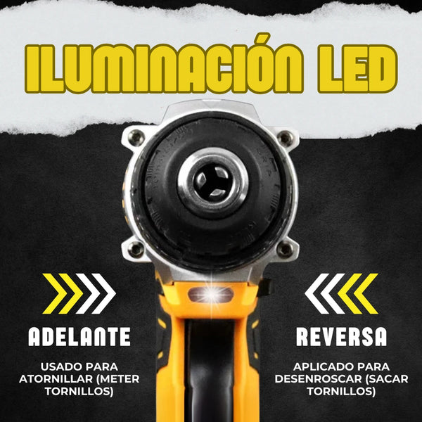 Taladro Percutor DeWalt 48V Inalámbrico + Accesorios