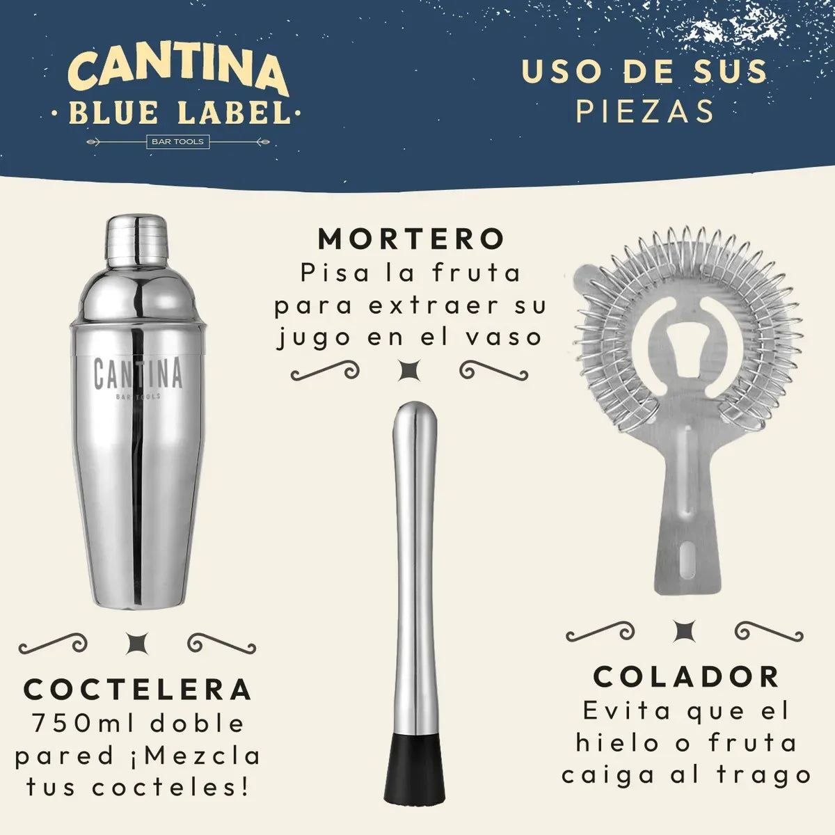 🍸 Set de Coctelería Cantina – 12 Piezas en Bambú Natural
