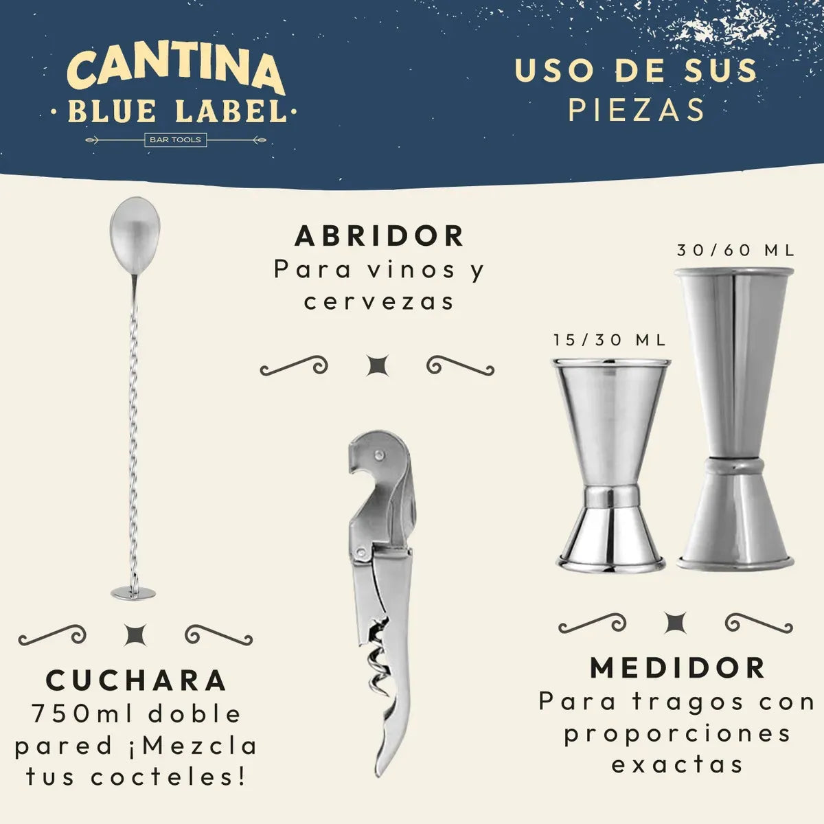 🍸 Set de Coctelería Cantina – 12 Piezas en Bambú Natural