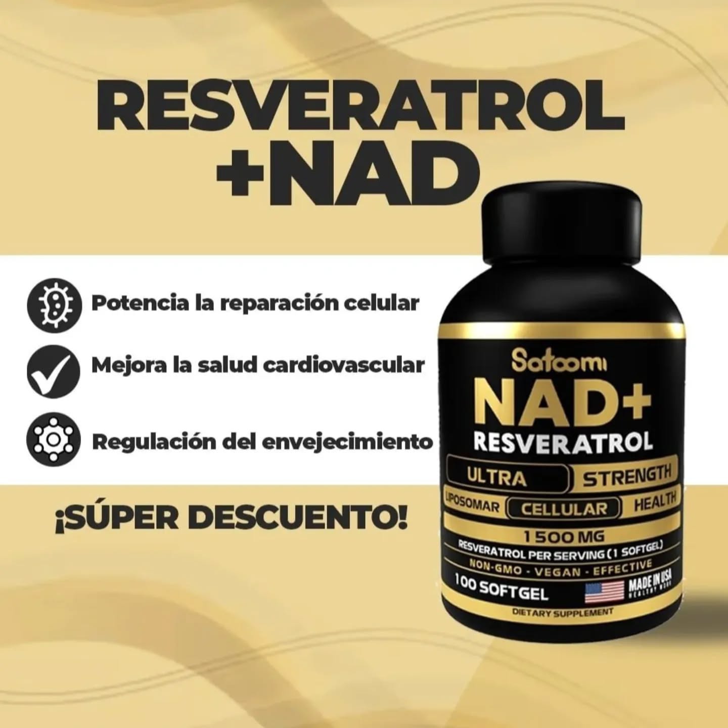 NAD + Resveratrol | Rejuvenecedor Celular y Antioxidante NATURAL
