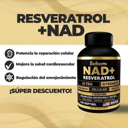 NAD + Resveratrol | Rejuvenecedor Celular y Antioxidante NATURAL