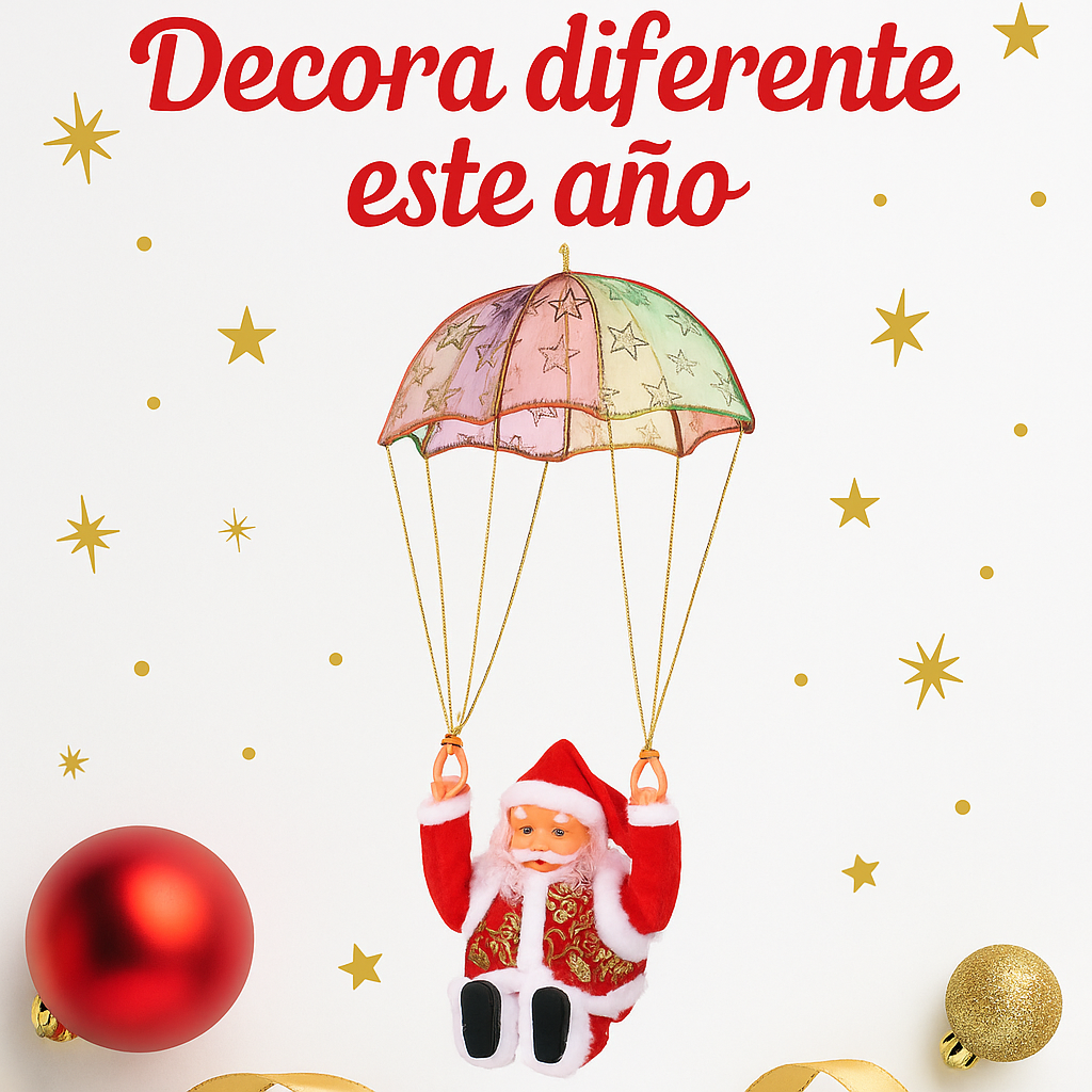 Papá Noel Paracaidista Giratorio 🎅🪂