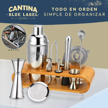🍸 Set de Coctelería Cantina – 12 Piezas en Bambú Natural