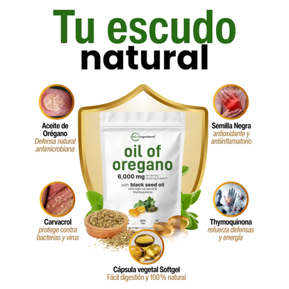Aceite de Orégano + Semilla Negra | Apoyo Inmune y Antioxidante