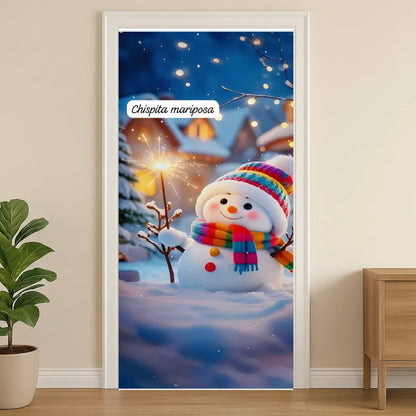 🎄 Funda Navideña Premium para Puerta – Decoración sin Clavos