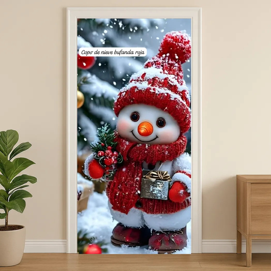 🎄 Funda Navideña Premium para Puerta – Decoración sin Clavos
