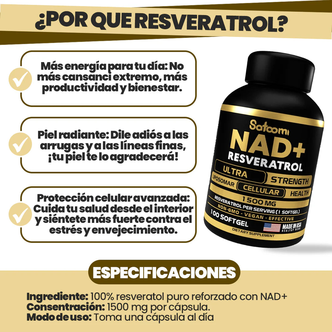 NAD + Resveratrol | Rejuvenecedor Celular y Antioxidante NATURAL